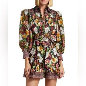alice + olivia Tiffie floral-print mini dress Size 2 NWT